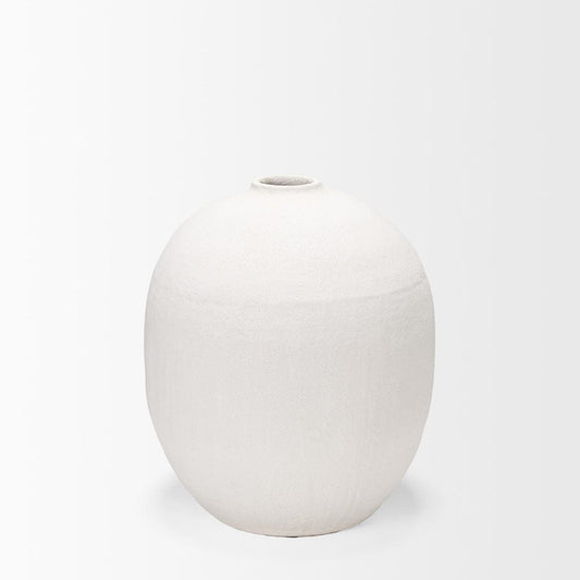 Mercana - Karakum I Short White Textured Ceramic Vase - 67678 view 2