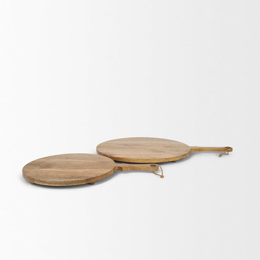 Mercana - Karana Natural Solid Wood Round Serving Boards - 70936 view 2