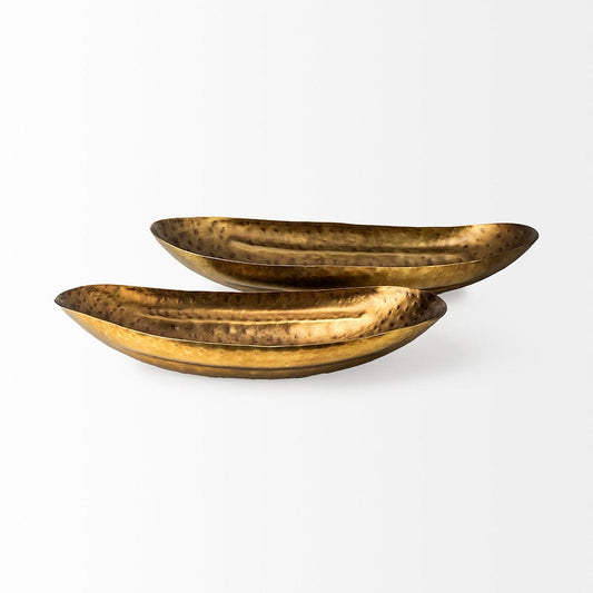 Mercana - Karmen Gold Hammered Oversized Bowls (Set of 2) - 69075_CLOSEOUT view 2
