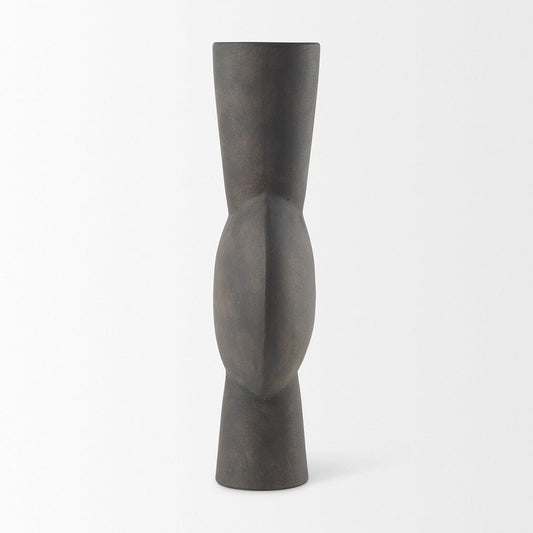 Mercana - Kaz 8.3L x 3.9W x 16.7H Earthy Brown Ceramic Vase - 69812 view 2