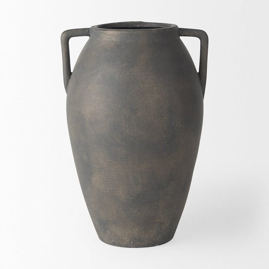 Mercana - Kilian Medium Brown-Gray Double Ear Vase - 70086 view 2