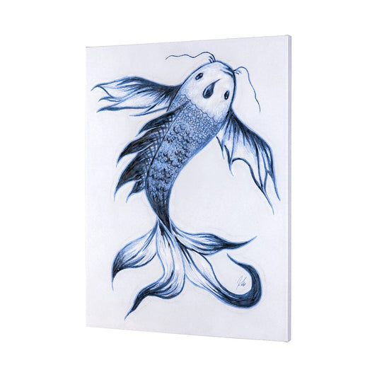 Mercana - Koi Fish Blue I by Mercana Studio a Hand Embellished Textured Canvas - 101689-L view 2