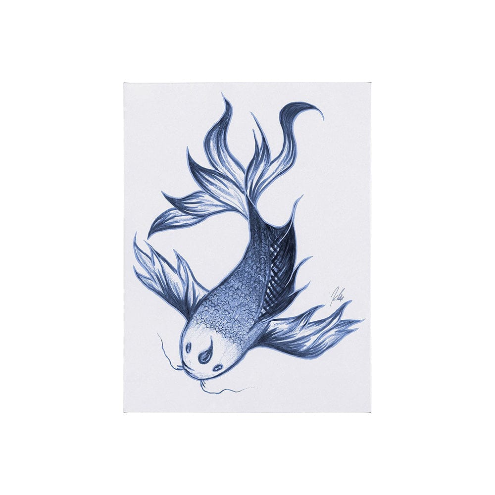 Mercana - Koi Fish Blue II by Mercana Studio a Hand Embellished Textured Canvas - 101690-S view 1