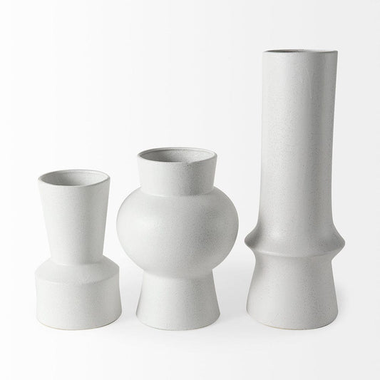Mercana - Laforge 9.4H Small White Ceramic Vase - 69463 view 2