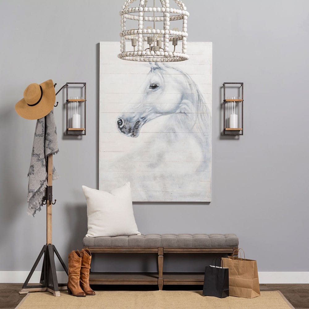 Mercana - Lamda 22 x 75 Black Metal and Light Brown Wood Coat Rack - 68000_CLOSEOUT view 3