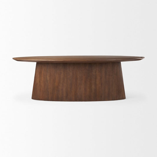 Mercana - Lance 94"L x 50"W x30"H Medium Brown Solid Wood Oval Dining Table - 69961-AB view 2