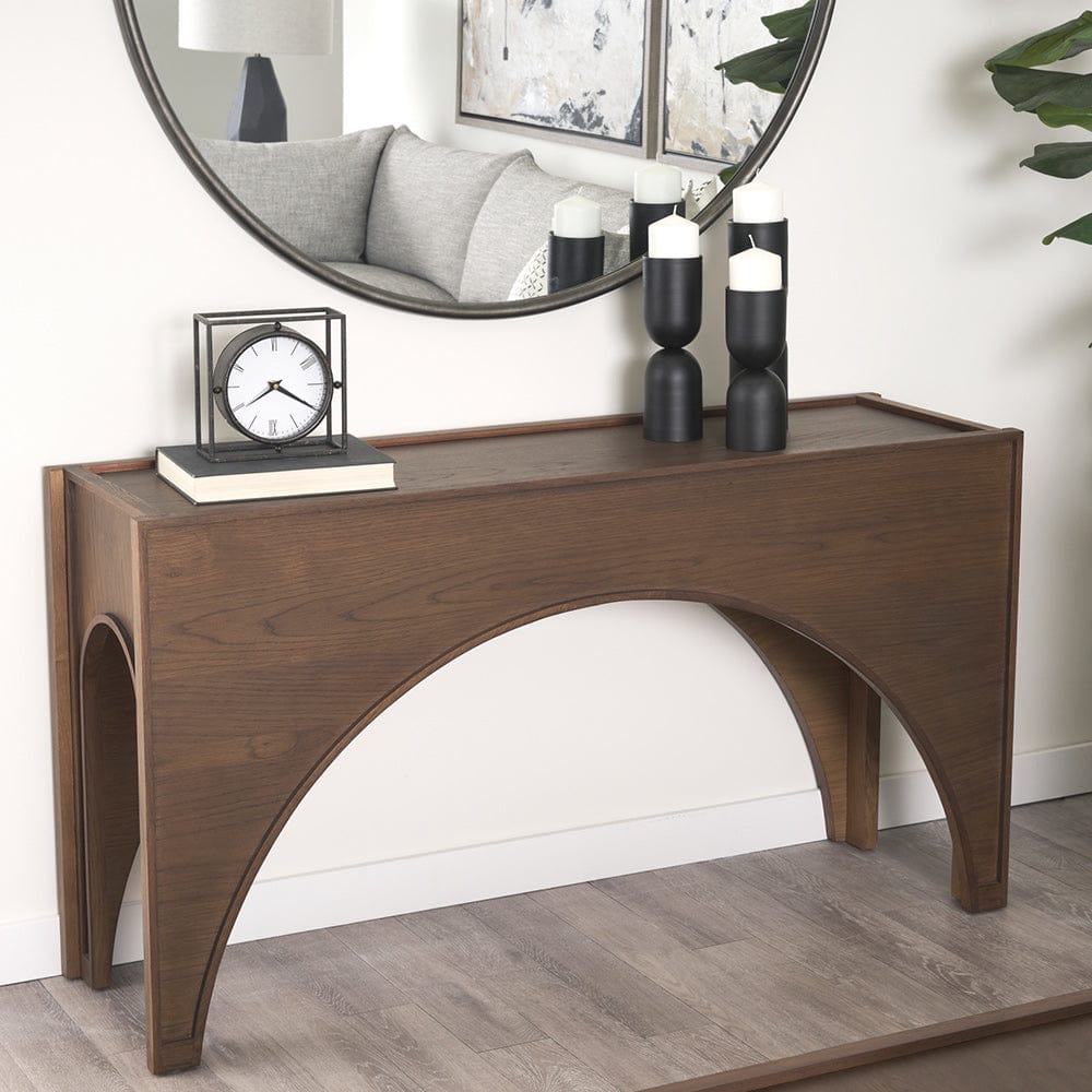 Mercana - Laraya Dark Brown Wood Arched Console Table - 70733 view 11