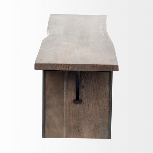 Mercana - Ledger I 70L x 17W Brown Live-Edge Wooden Dining Bench - 68242 view 2