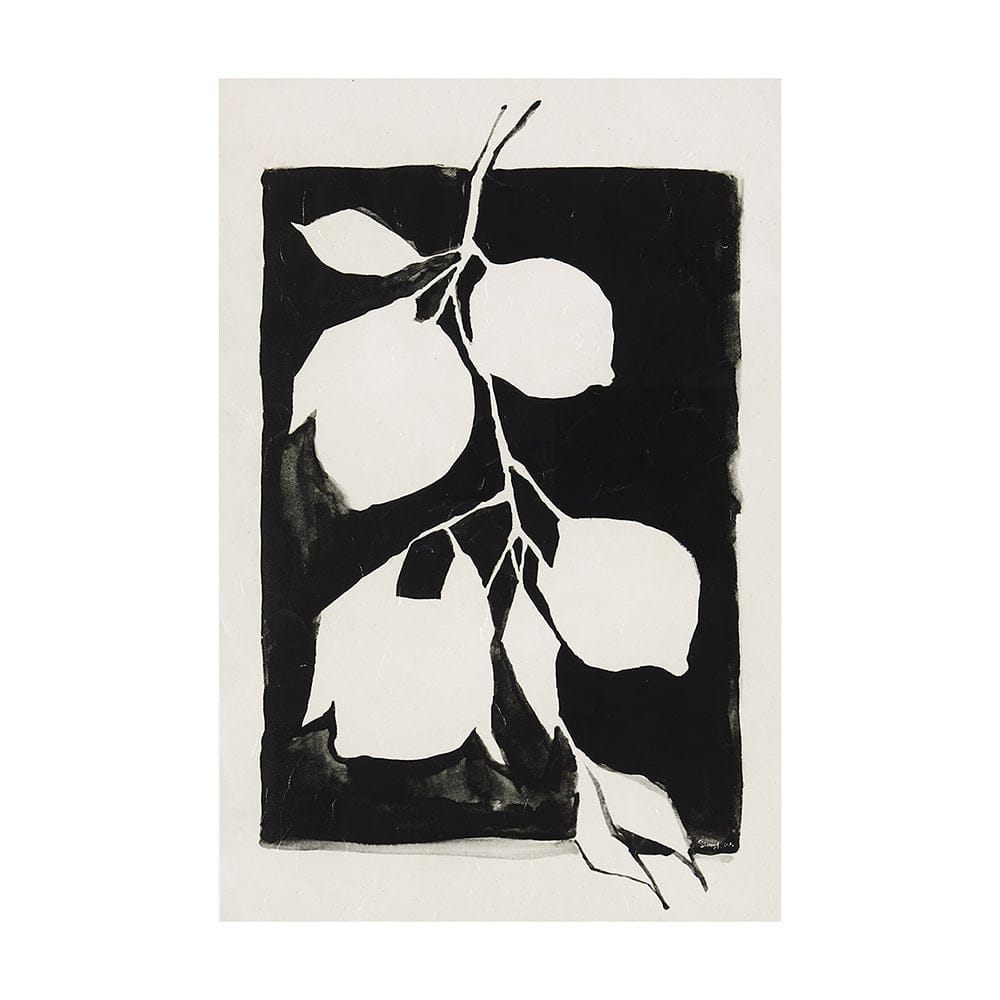 Mercana - Lemon Branch Silhouetee by Mercana Studio a Hand Embellished Textured Canvas - 102420-L view 1
