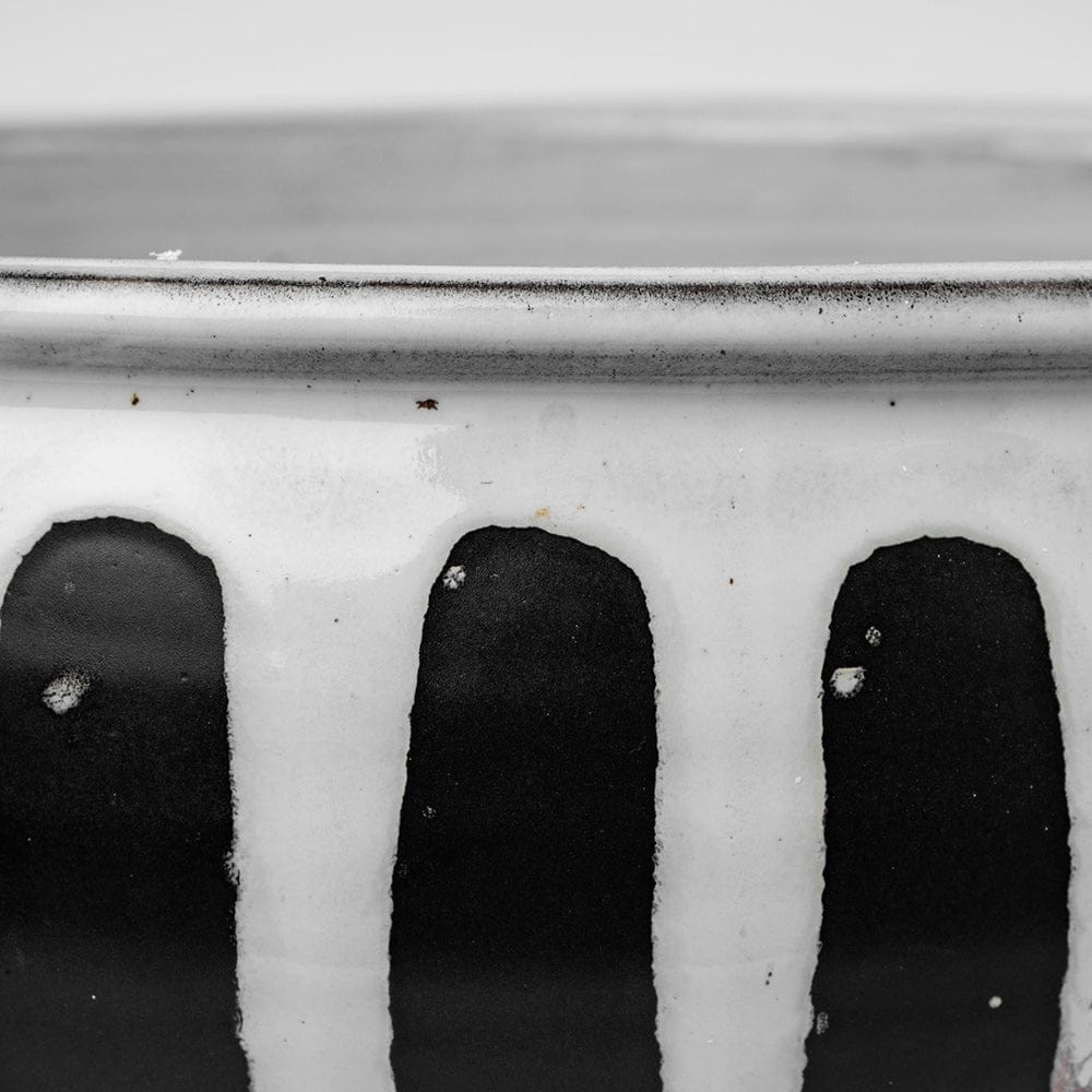 Mercana - Lexington 14L x 14W White Ceramic Striped Bowl - 68099 view 3
