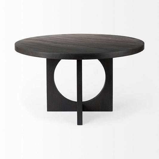 Mercana - Liesl 54.L x 54.0W x 30.0H Black Wood W/ Circular Top Dining Table - 69185 view 2