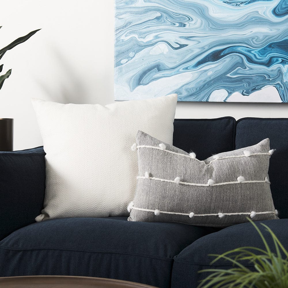Mercana - Linda 13 x 21 Navy And Cream With White Detail Decorative Pillow Cover - 68882 view 5