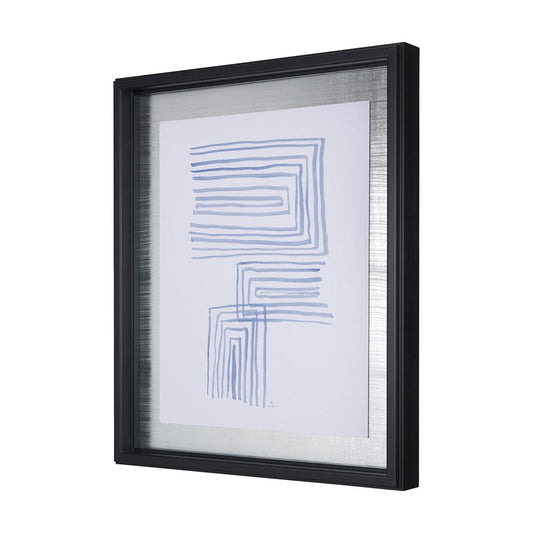 Mercana - Lines I by Mercana Studio a Hand Embellished Textured Framed Art Print Matted under Glass - 14147 view 2