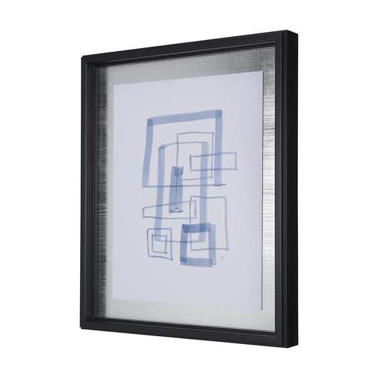 Mercana - Lines IV by Mercana Studio a Hand Embellished Textured Framed Art Print Matted under Glass - 14150 view 2