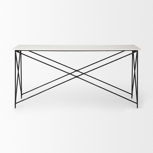 Mercana - Lorlei Marble Top w/ Gray Iron Base Console Table - 69248-AB view 2