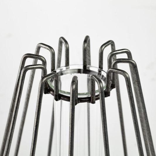 Mercana - Madeline II Large Gunmetal Gray Metal Glass Test Tube Vase - 67907 view 2