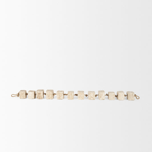 Mercana - Mala Beige Paper Mache Cube Garland - 71032 view 2