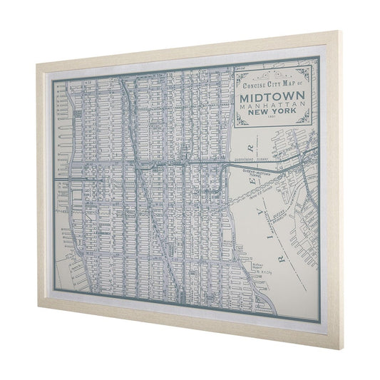 Mercana - Manhattan Map I by Mercana Studio a Hand Embellished Textured Framed Art Print Matted under Glass - 14637 view 2