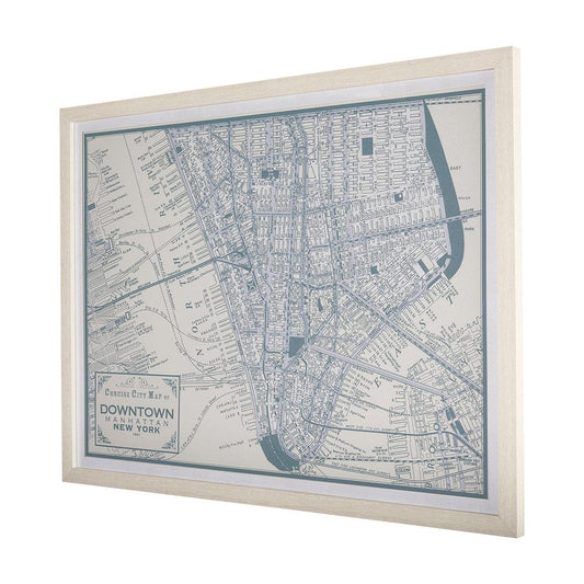 Mercana - Manhattan Map II by Mercana Studio a Hand Embellished Textured Framed Art Print Matted under Glass - 14638 view 2
