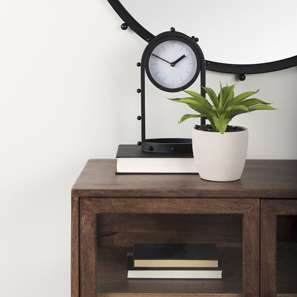 Mercana - Marian 7.5L x 5.7W x 13.0H Black Studded Table Clock - 69483 view 10
