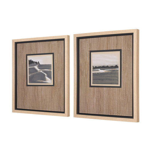 Mercana - Marshland Shadows by Mercana Studio a Hand Embellished Framed Art Print Matted under Glas (Set of 2) - 15634 view 2