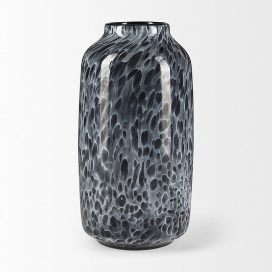 Mercana - Masai Medium Black Mottled Glass Vase - 70349 view 2