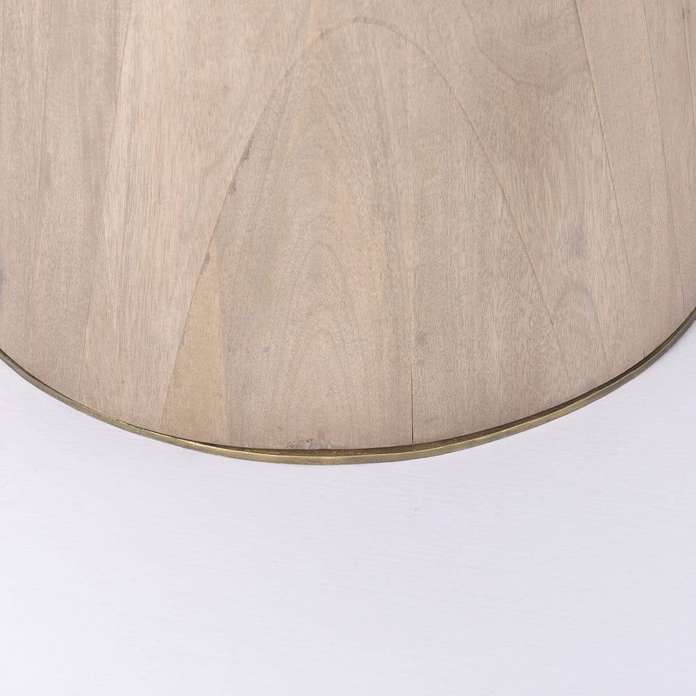 Mercana - Maxwell 32" Round Light Wood Tabletop & Base w/ Gold Metal Accent Pedestal Bistro Table - 69927-AB view 7