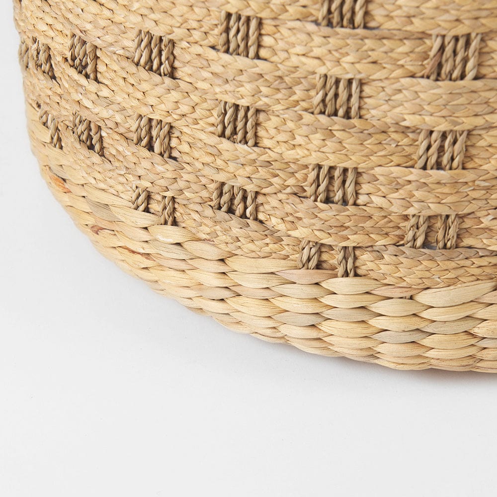 Mercana - Michelle 17.7L x 17.7W x 17.7H Light Brown Woven Seagrass Round Pouf - 69580 view 6