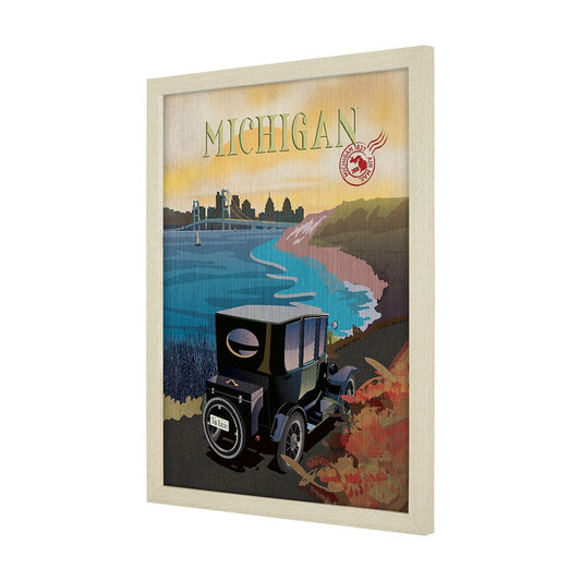 Mercana - Michigan Go USA L by Mercana Studio a Hand Embellished Decograph Framed Art Print - 15788 view 2