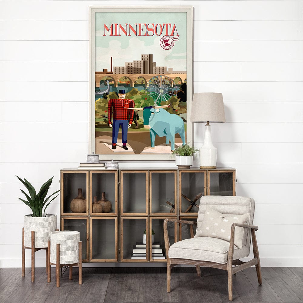 Mercana - Minnesota Go USA XL by Mercana Studio a Hand Embellished Decograph Framed Art Print under Glass - 14007 view 6