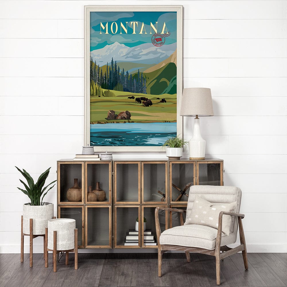 Mercana - Montana Go USA XL by Mercana Studio a Hand Embellished Decograph Framed Art Print under Glass - 15649 view 5