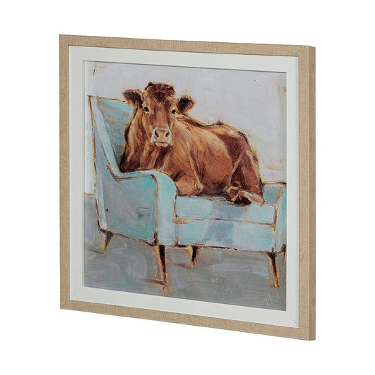 Mercana - Moo-ving In IV by Ethan Harper a Hand Embellished Textured Framed Art Print Matted under Glass - 13501 view 2