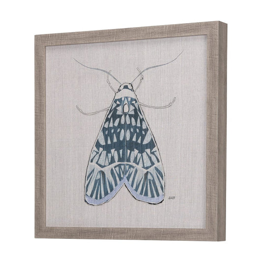 Mercana - Moth Blue I by Mercana Studio a Hand Embellished Textured Framed Art Print - 14308 view 2