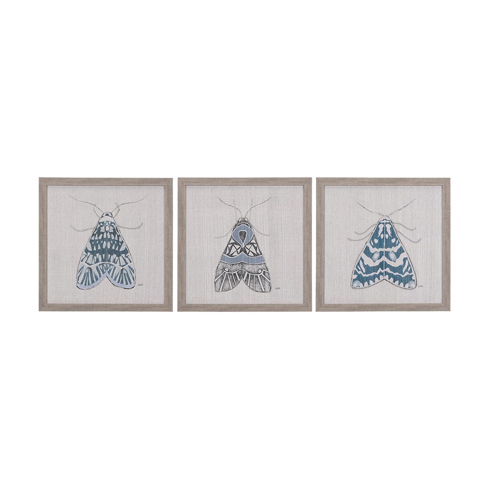 Mercana - Moth Blue I by Mercana Studio a Hand Embellished Textured Framed Art Print - 14308 view 8