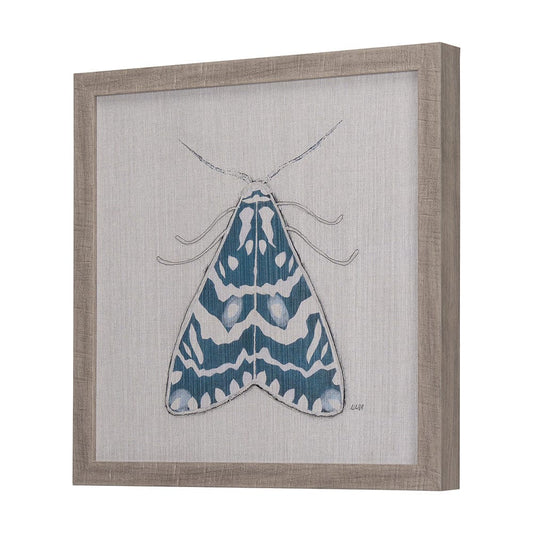 Mercana - Moth Blue III by Mercana Studio a Hand Embellished Textured Framed Art Print - 14310 view 2