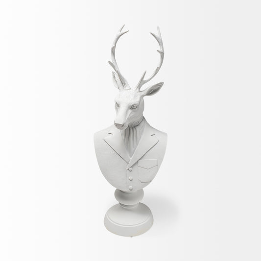 Mercana - Mozart 8L x 6W White Resin Deer In A Suit - 57901 view 2