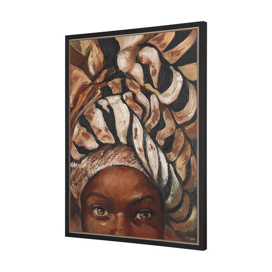 Mercana - Mud Cloth Head Scarf I by Mercana Studio a Hand Embellished Textured Framed Canvas - 102653-FS view 2