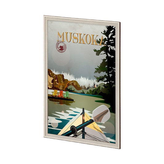 Mercana - Muskoka Go Canada XL by Mercana Studio a Hand Embellished Decograph Framed Art Print under Glass - 14403 view 2
