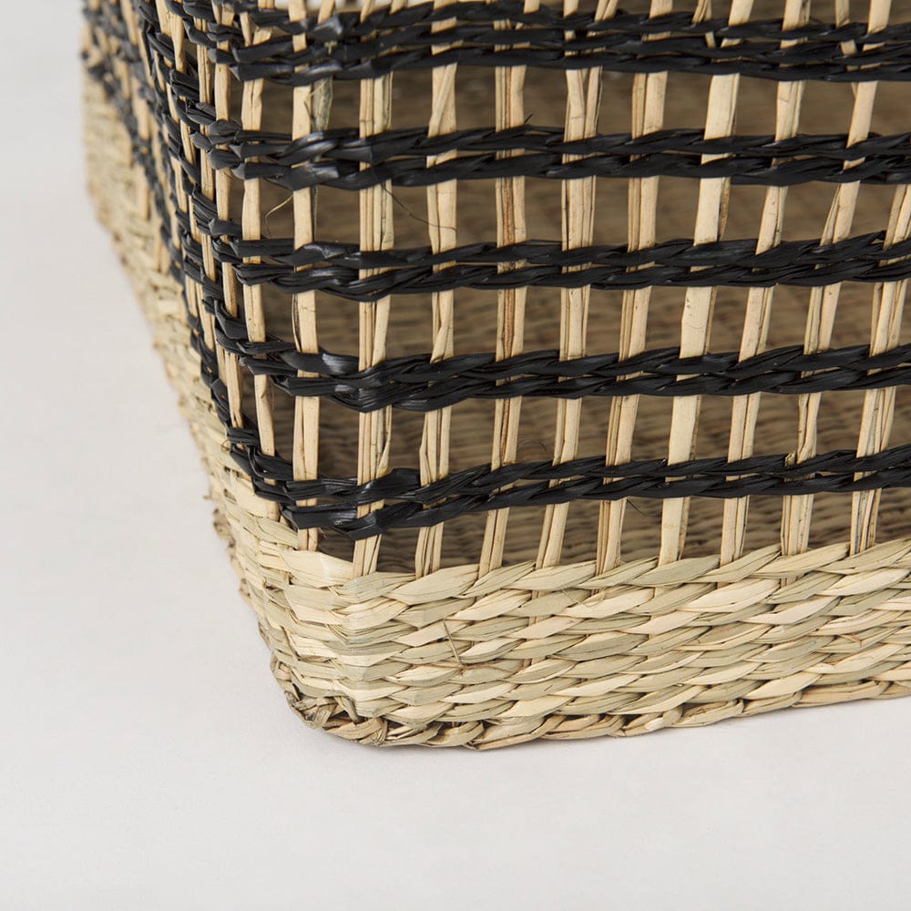 Mercana - Nia 18.5L x 13.4W x 14.6H Light Brown Seagrass Rectangular Basket with Handles (Set of 2) - 69610 view 8