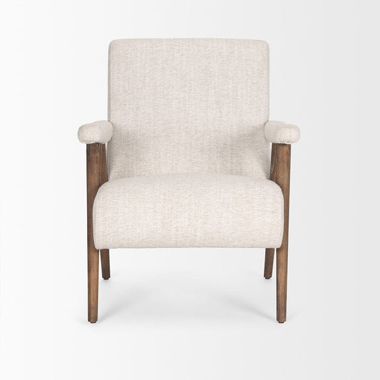 Mercana - Nico Oatmeal Upholstered w/ Brown Wood Accent Chair - 70408 view 2