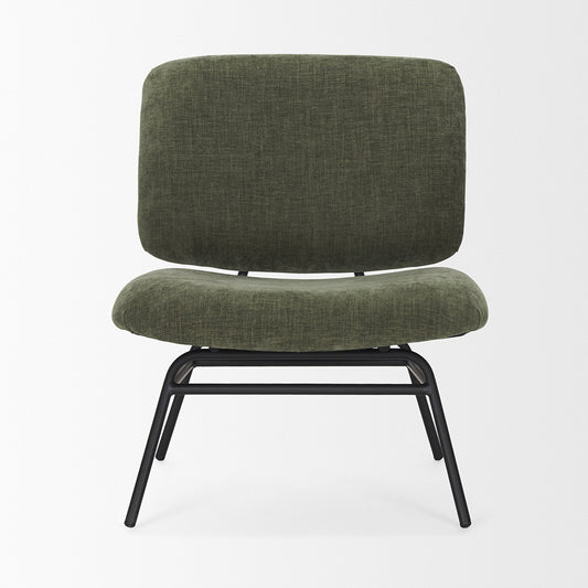 Mercana - Nora Forest Green Fabric w/ Matte Black Metal Legs Accent Chair - 70685_CLOSEOUT view 2