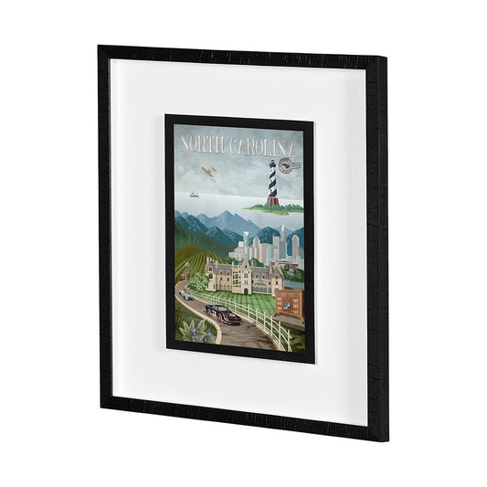 Mercana - North Carolina by Mercana Studio a Framed Art Print Matted under Glass - 14968 view 2
