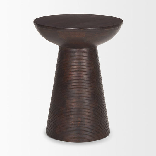 Mercana - Novell Dark Brown Wood Pedestal Accent Table - 70510 view 2