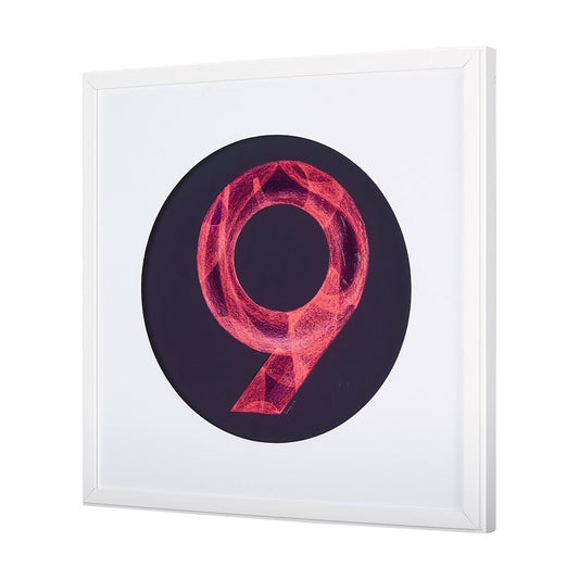 Mercana - Numbers IX by Mercana Studio a Hand Embellished Textured Framed Art Print Matted under Glass - 14512 view 2