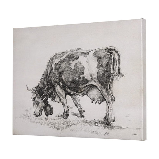 Mercana - Old West Collection IV Cow Sketch by Mercana Studio a Hand Embellished Textured Canvas - 102456-S view 2