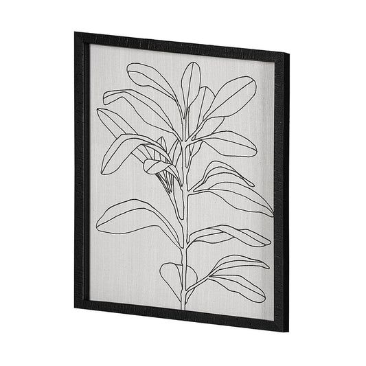 Mercana - Olive Branch Countour I by Emma Scarvey Hand Embellished Textured Framed Art Print Matted under Glas - 13327 view 2