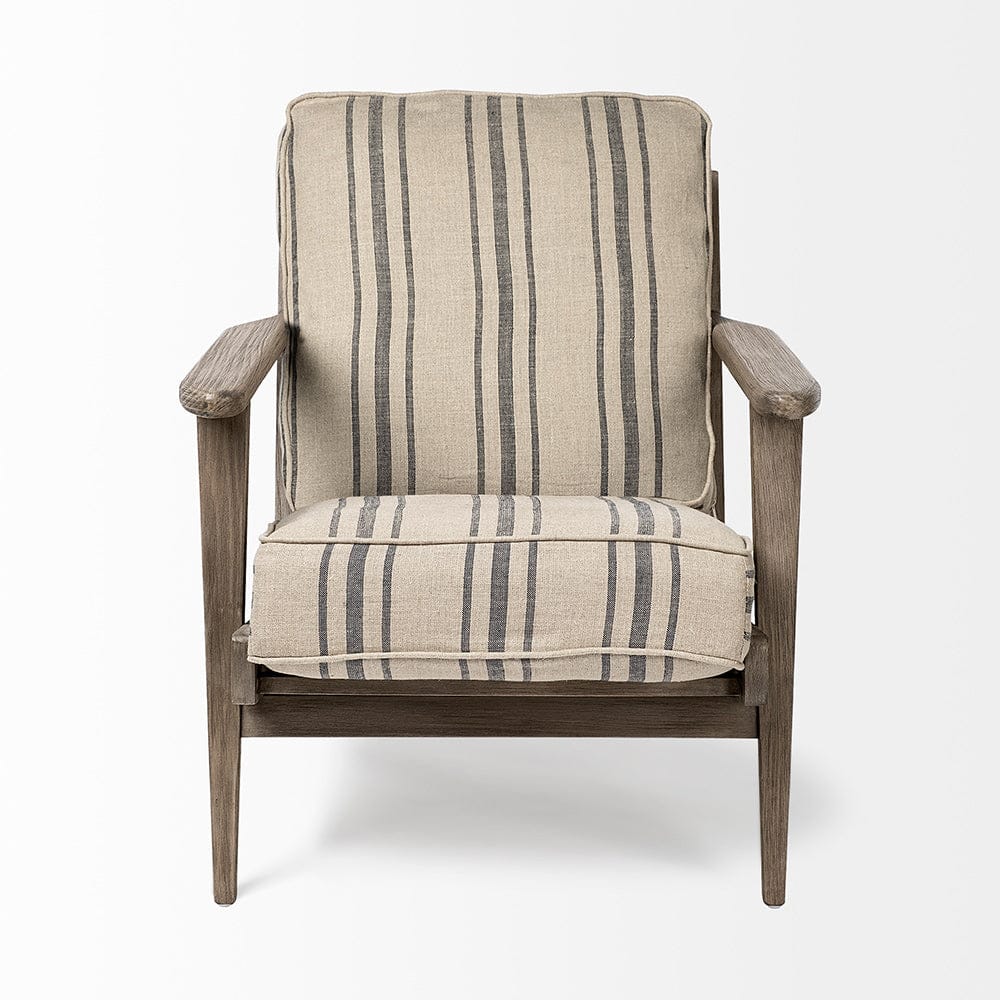 Mercana - Olympus III Striped Brown Jute Wrapped Wooden Frame Accent Chair - 68186 view 8