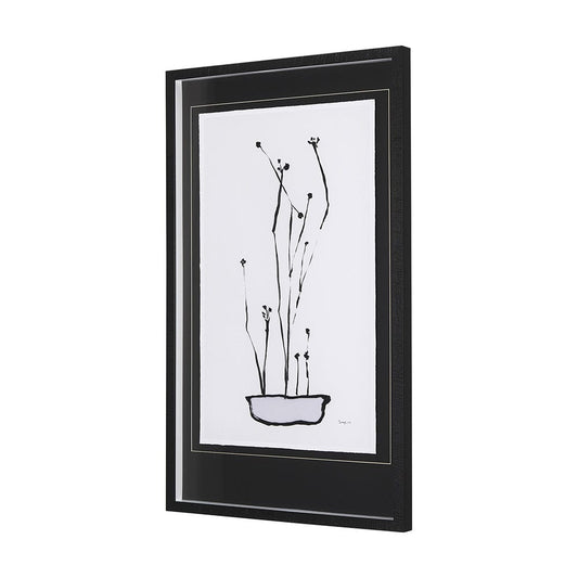 Mercana - Organic Line Drawing I by Mercana Studio Hand Embellished Framed Art Print Matted under Glass - 14674 view 2