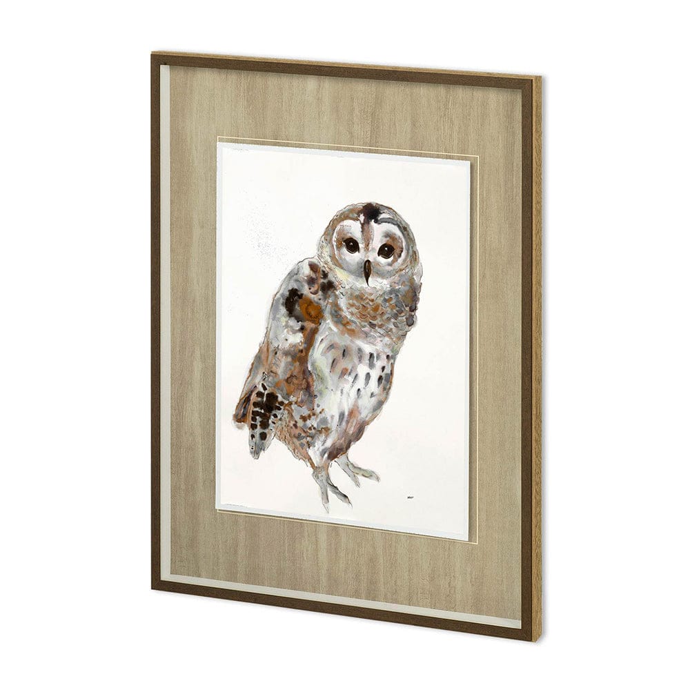 Mercana - Owl II by Patti Mann a Hand Embellished Textured Framed Art Print Matted under Glass - 11498 view 1