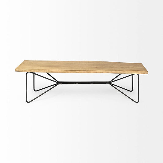 Mercana - Papillion III 66L x 16W Blonde Wood And Iron Dining Bench - 68754-AB_CLOSEOUT view 2